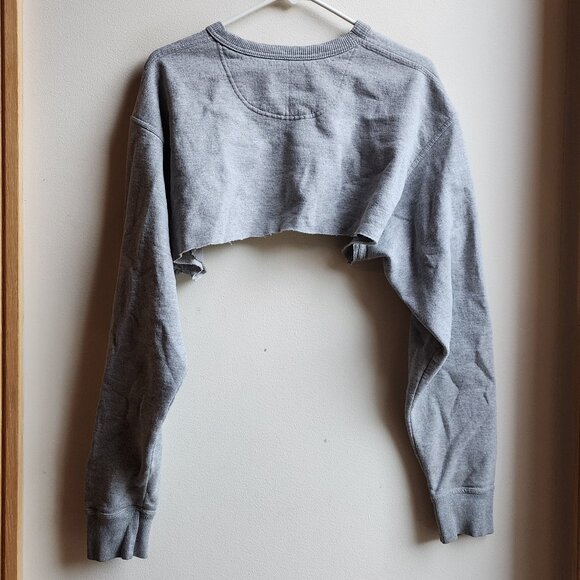 Champion Gray High Crop Long Sleeve Sweatshirt Size Large - Picture 11 of 14